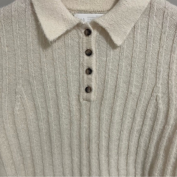 Banana Republic Heritage Cream Sweater Polo Wool Alpaca - Picture 8 of 11